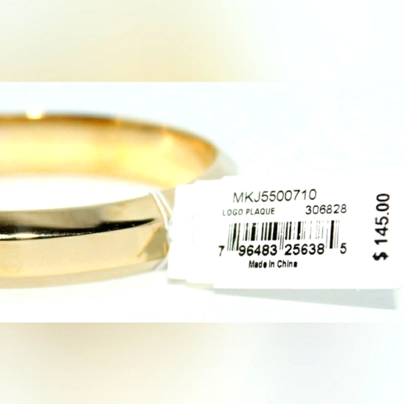 NEW MICHAEL KORS "LOGO PLAGUE" DIAMOND ROW HARDWARE BRACELET; GOLD/WHITE DIAMOND - Picture 3 of 3